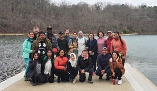 Several Fulbright TEA experiences focused on the mental health benefits of nature. Scholars enjoyed a nature walk at Lake Atalanta in Rogers.